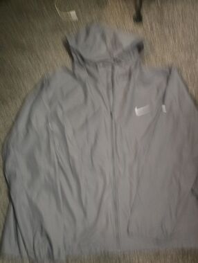 Nike Running Light Gray Hooded Full-Zip Jacket
